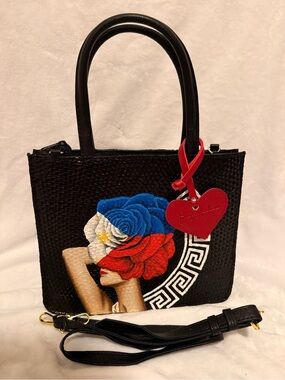 Bayong Kultura Handwoven and Hand-painted Bayong Filipina Art Shoulder Tote Bag